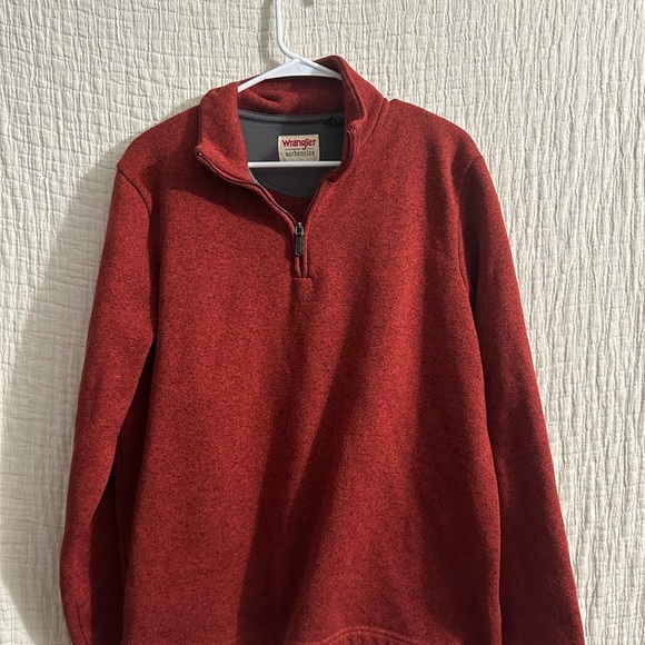 Wrangler Men's Half- Zip Up Red Sweater - Picture 1 of 3